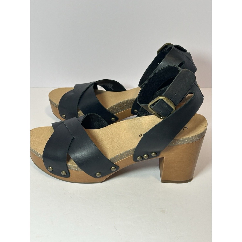 New 7.5 Lucky Brand Black Platform Sandal Block Heel Retro Hippie Shoes - Picture 4 of 8